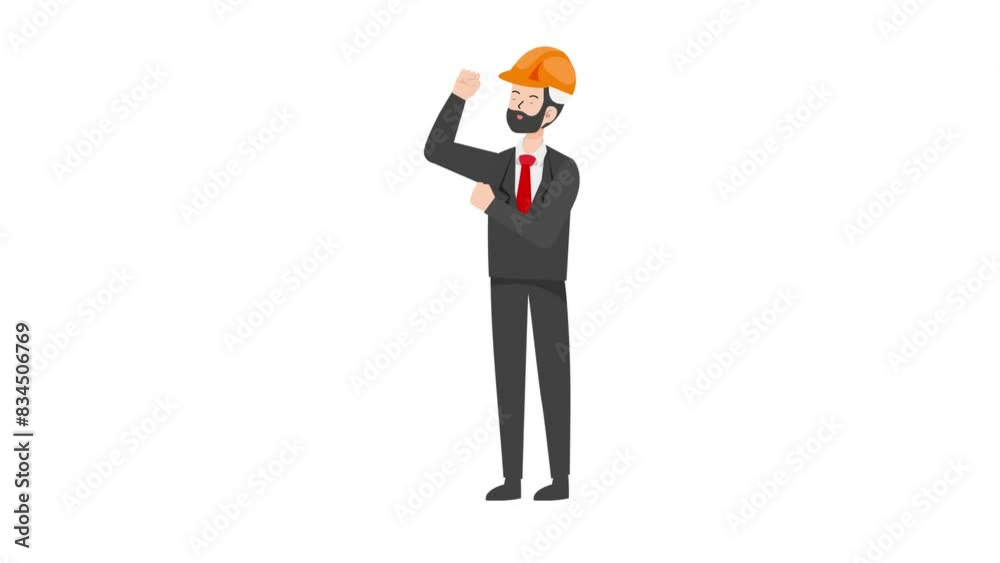 Builder waiving hand Builder waiving hand
