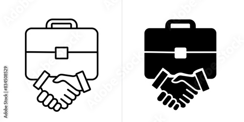 Business editable stroke and solid web icon set. Vector illustration