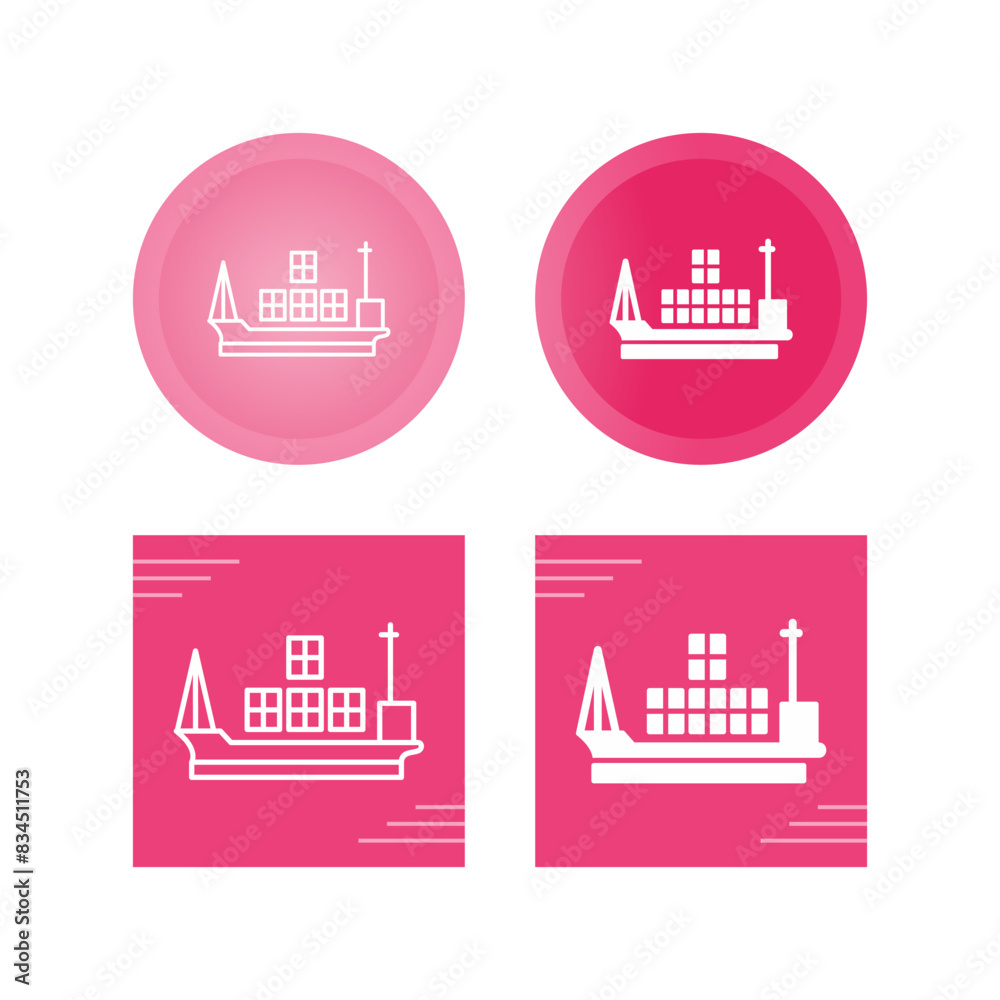 Naklejka premium Cargo Ship Vector Icon