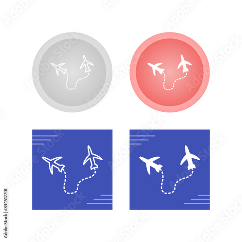 Round Travel Flights Vector Icon