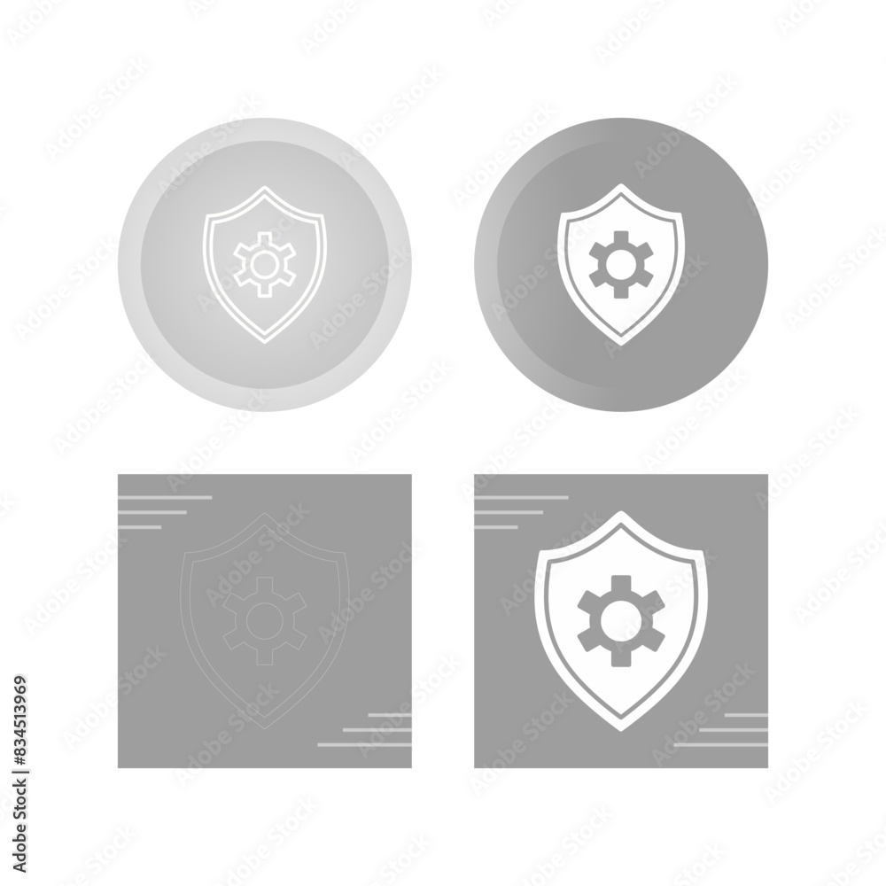 Fototapeta premium Shield Settings Vector Icon