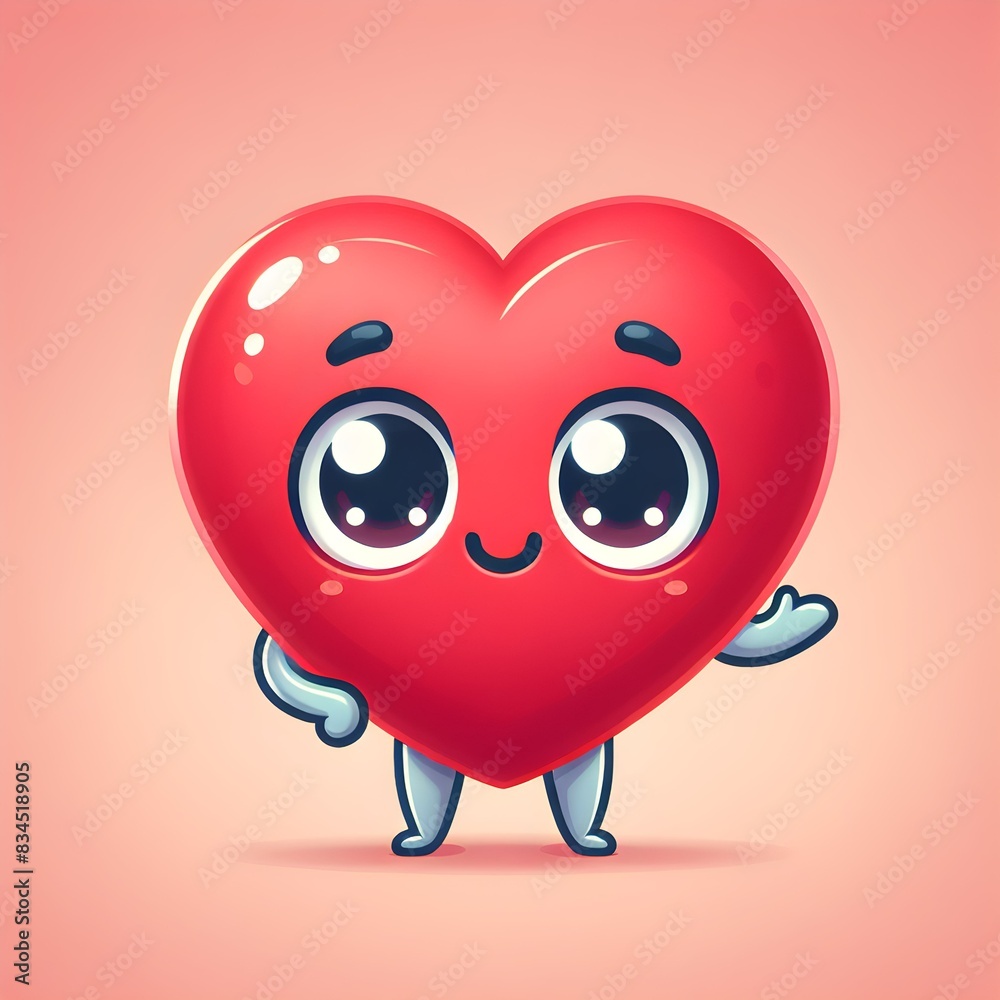 Fototapeta premium heart mascot cartoon character with heart with a smile heart with a smile