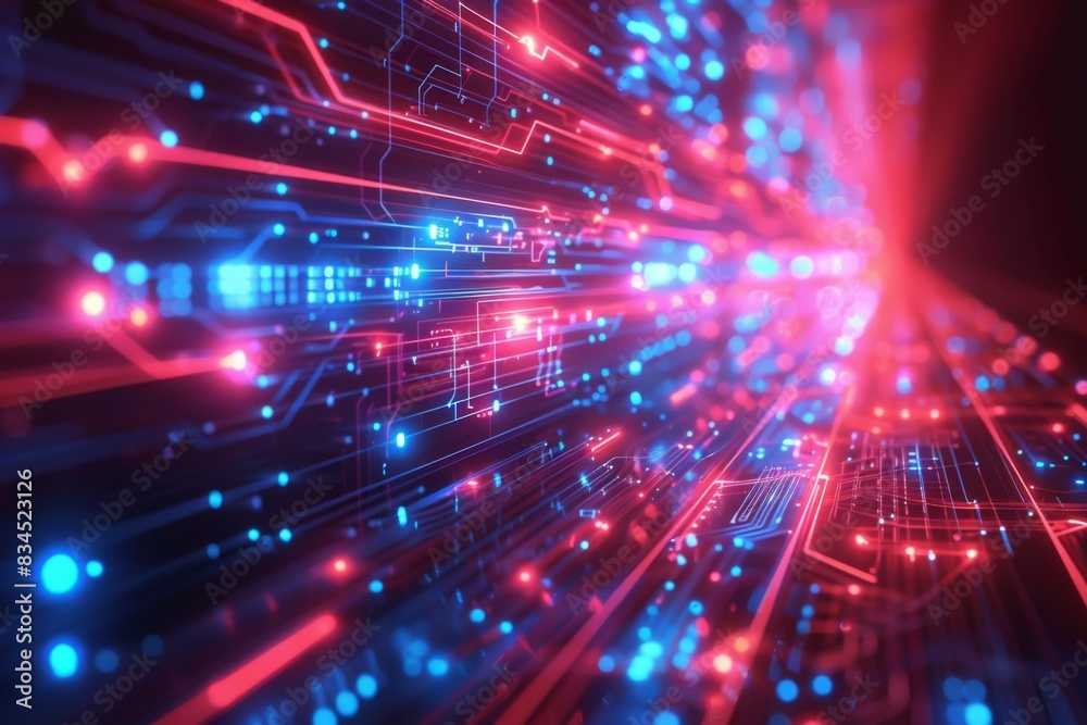 Cyber Security Data Transfer illustration created with Generative AI