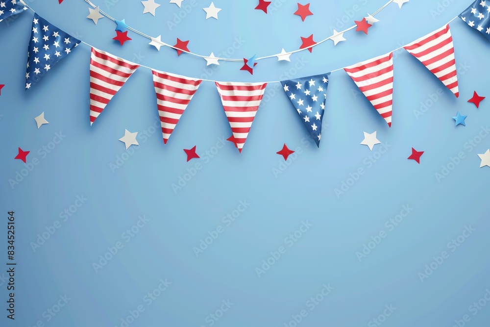 Obraz premium A 3D patriotic banner, with room for a personalized note,