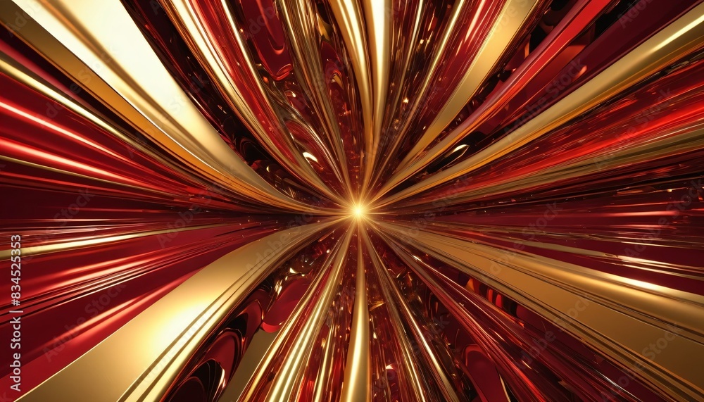 Obraz premium Shiny abstract red gold explosion