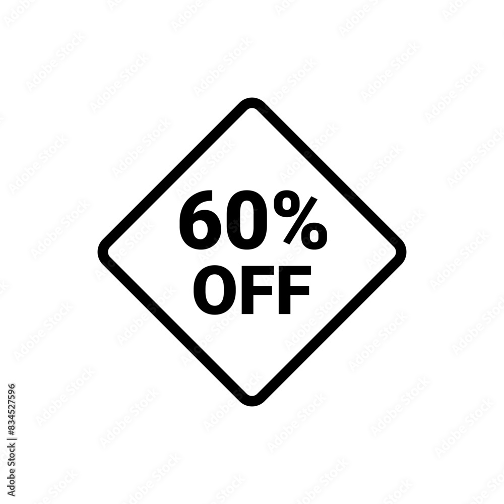 60 Percent sale badge template