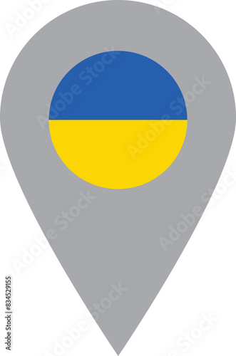 Free Download Ukraine location pin icon . Map location tag of Ukraine flag isolated on white background . Vector illustration - GFXLoad