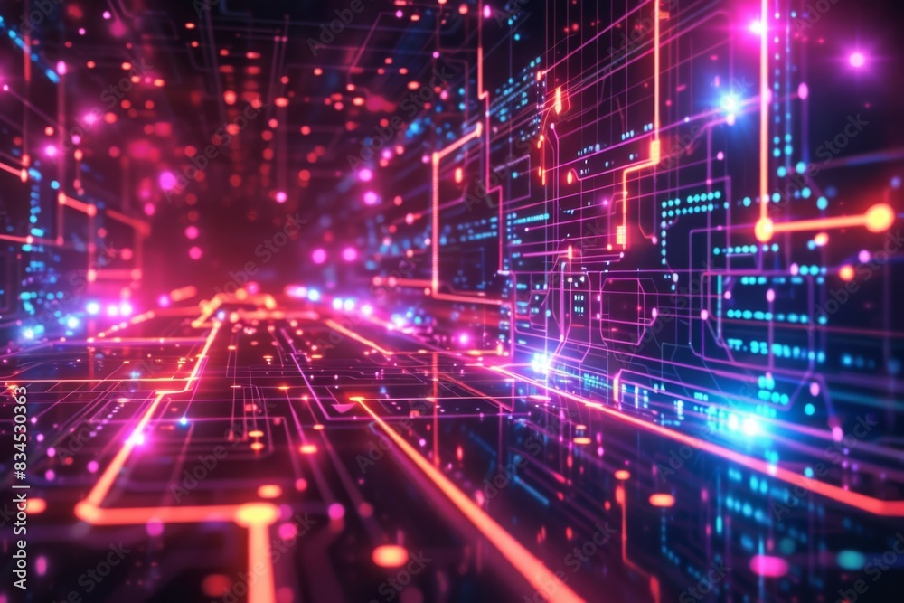 Cyber Security Data Transfer illustration created with Generative AI Cyber Security Data Transfer illustration created with Generative AI