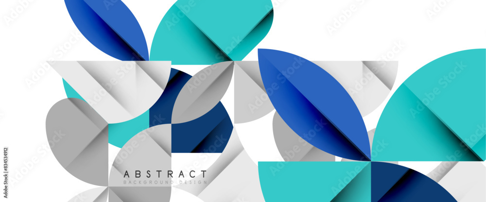 Minimal geometric elements on white. Petals, round triangles, star Minimal geometric elements on white. Petals, round triangles, star