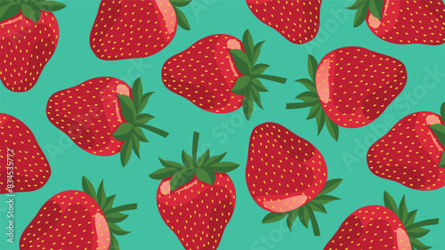 strawberries vector pattern, strawberries background