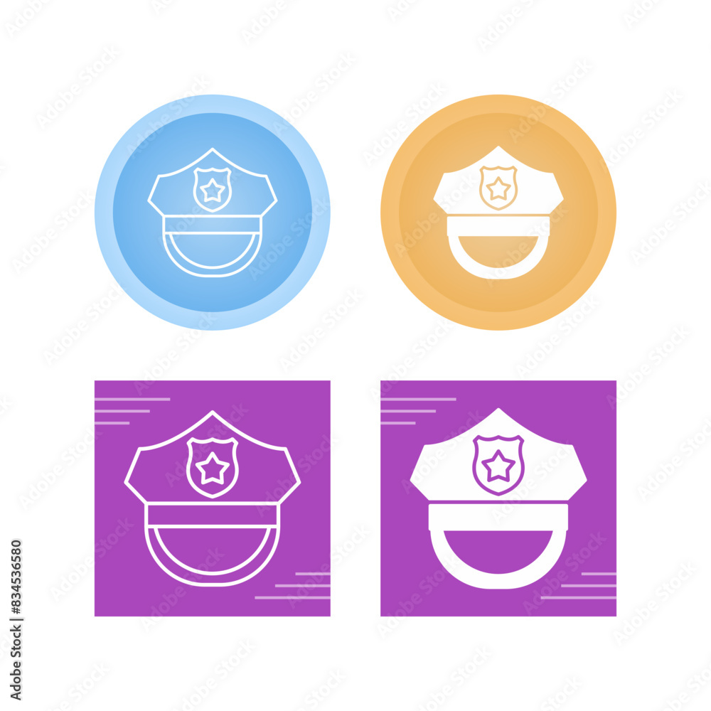 Police Hat Vector Icon Police Hat Vector Icon