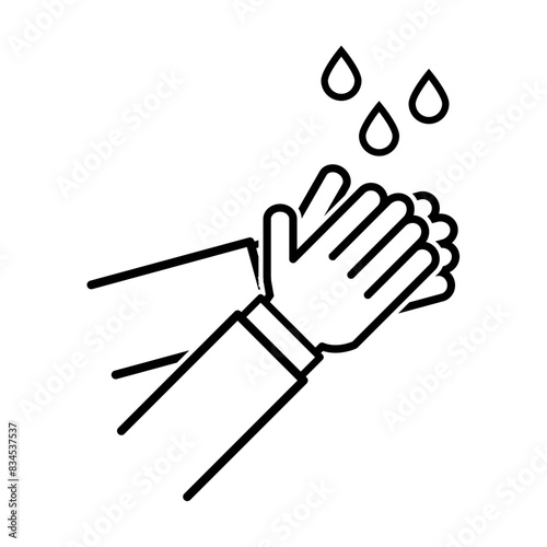 Wash / washing hands to keep clean outline icon vector for graphic design, logo, web site, social media, mobile app, ui illustration