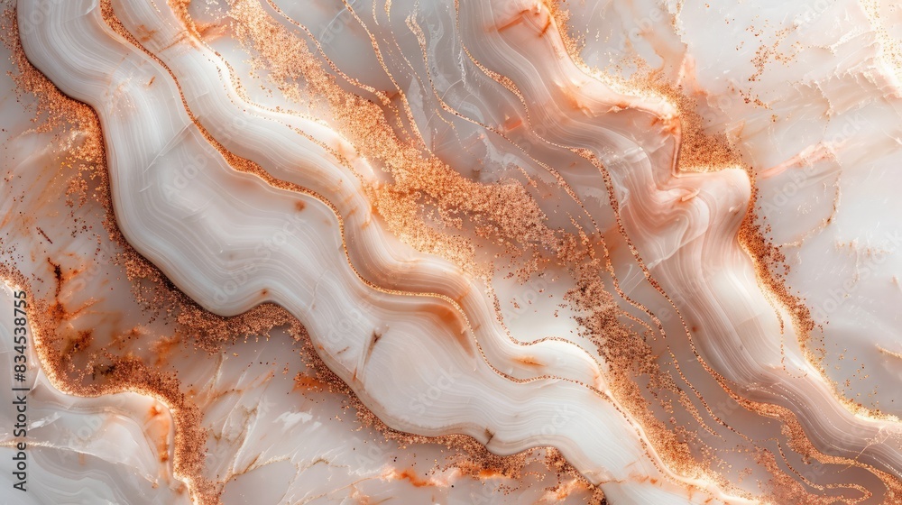 Rose Gold and Marble Swirls: Depict a backdrop with intricate rose gold swirls flowing across a smooth, white marble surface. Rose Gold and Marble Swirls: Depict a backdrop with intricate rose gold swirls flowing across a smooth, white marble surface.