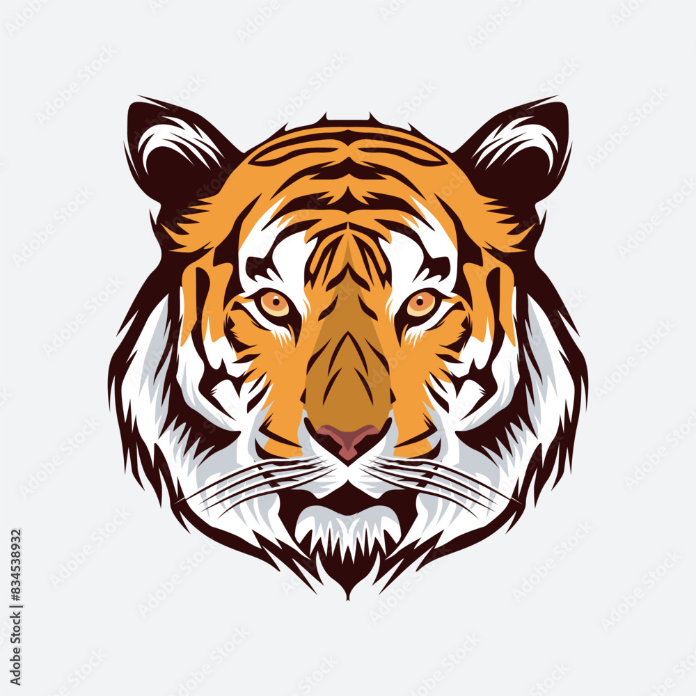 Tiger Face Vector, Tiger Head Illustration Mascot Design