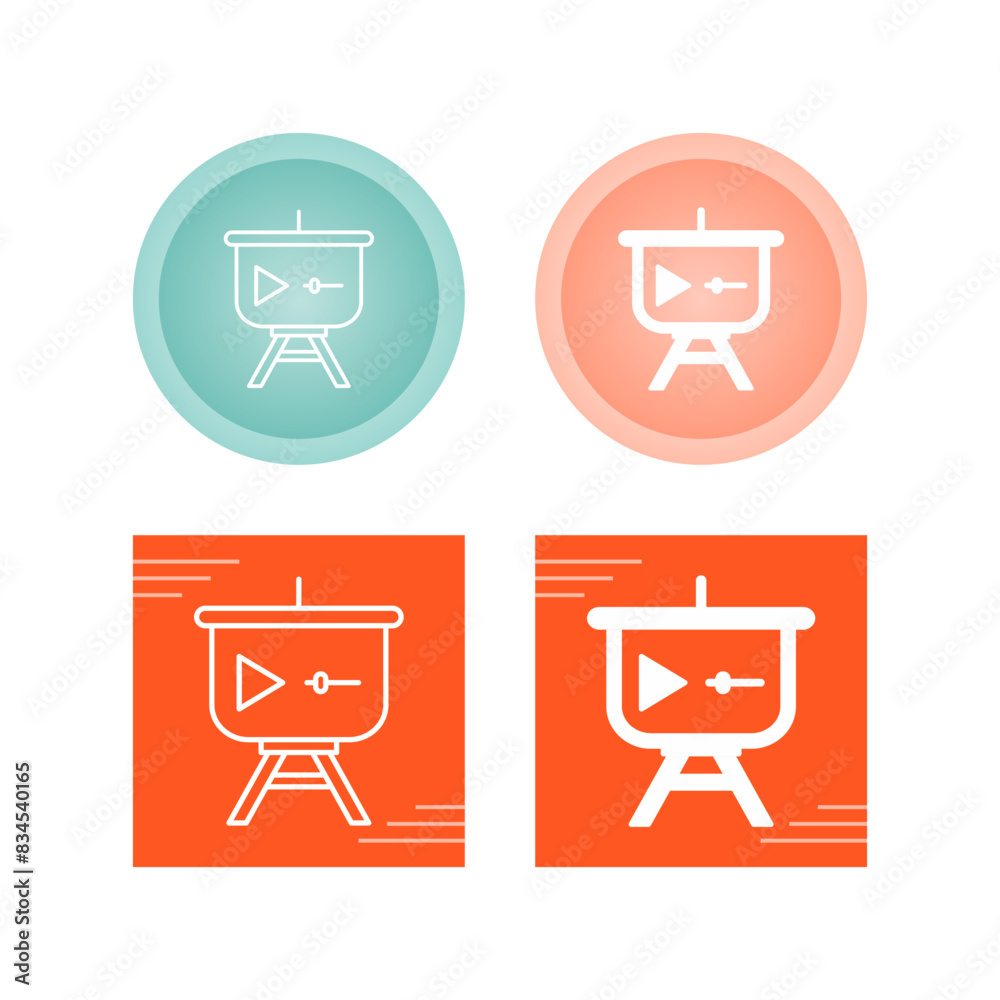 Video Presentation Vector Icon Video Presentation Vector Icon