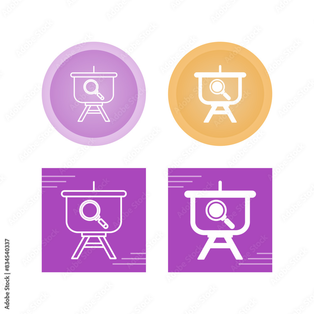 Searching Presentation Vector Icon Searching Presentation Vector Icon