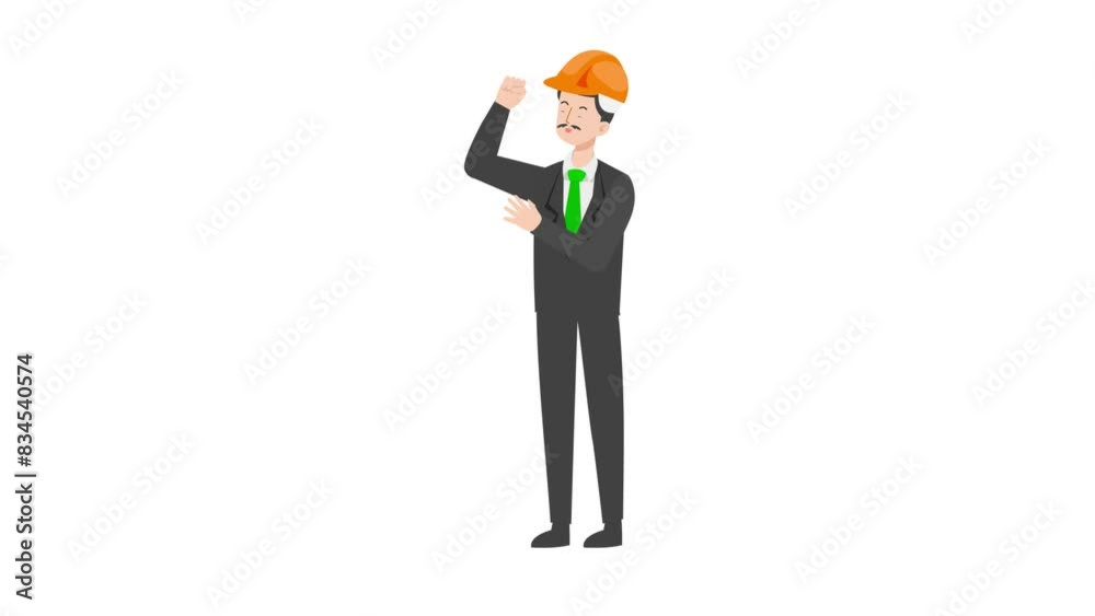 Builder waiving hand Builder waiving hand