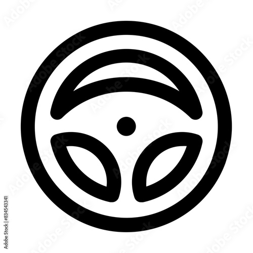 automotive car steer wheel line icon