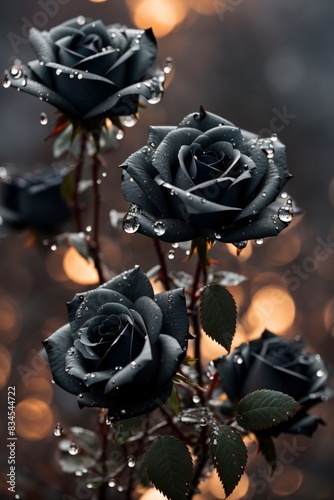black rose in garden 