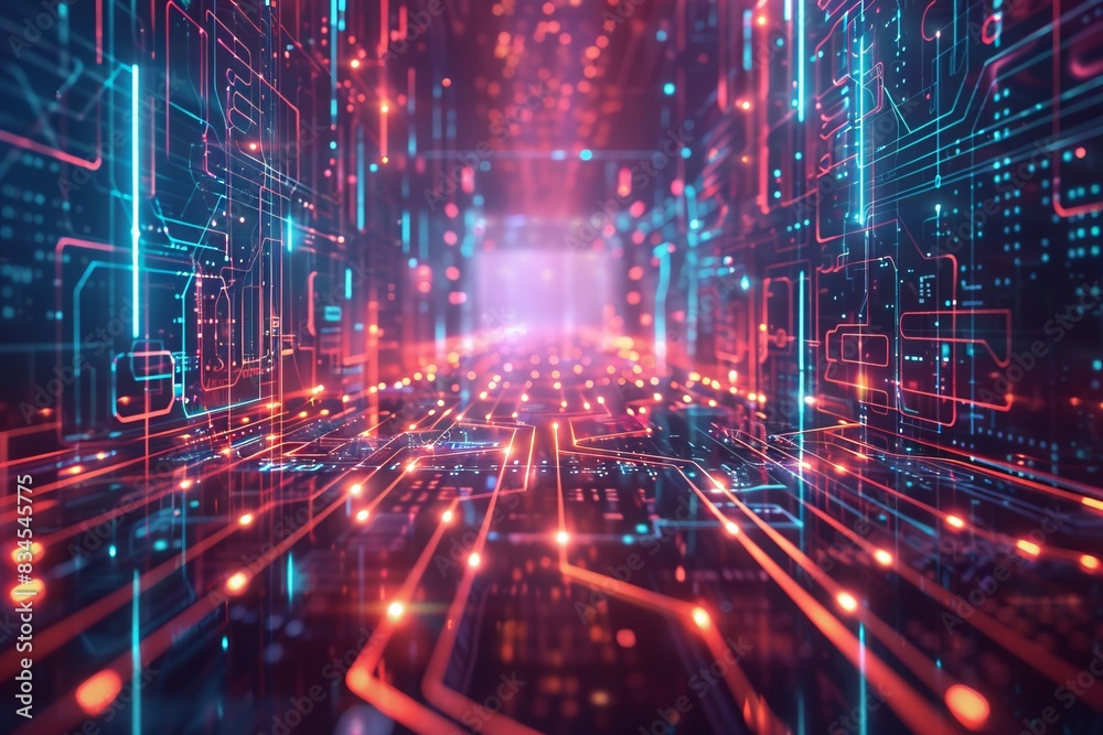 Cyber Security Data Transfer illustration created with Generative AI Cyber Security Data Transfer illustration created with Generative AI