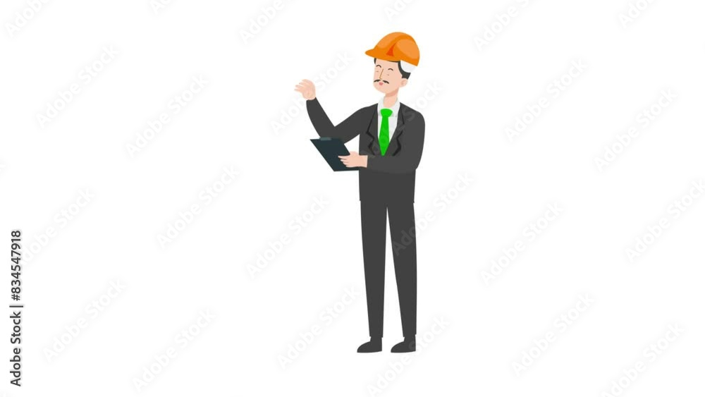 Engineer holding task list Engineer holding task list