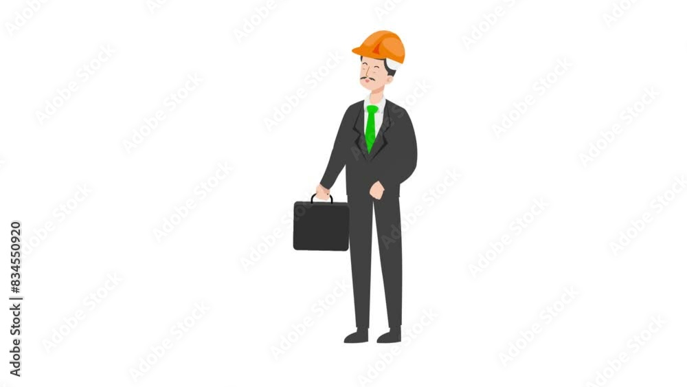 Engineer holding briefcase Engineer holding briefcase