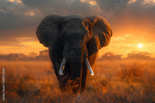 African elephant on the savannah