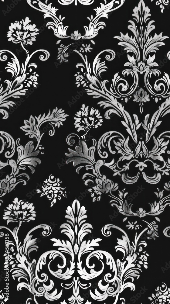 Fototapeta premium Timeless and Luxurious: Vintage Damask Pattern for Elegant Covers.