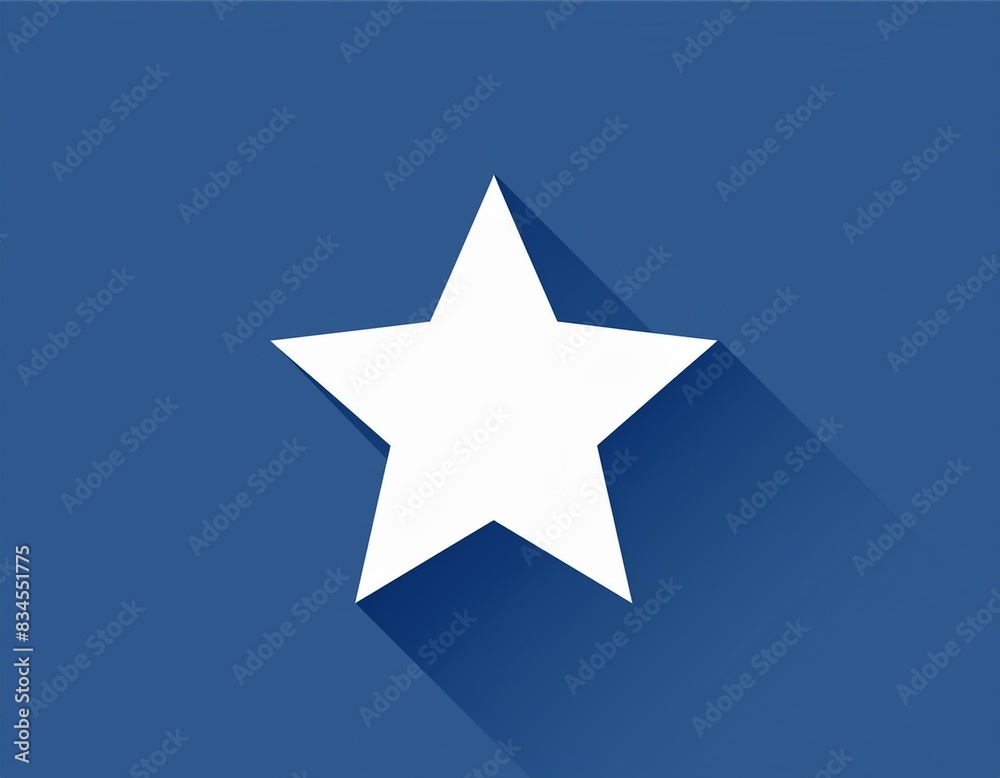 Obraz premium White star on blue background.