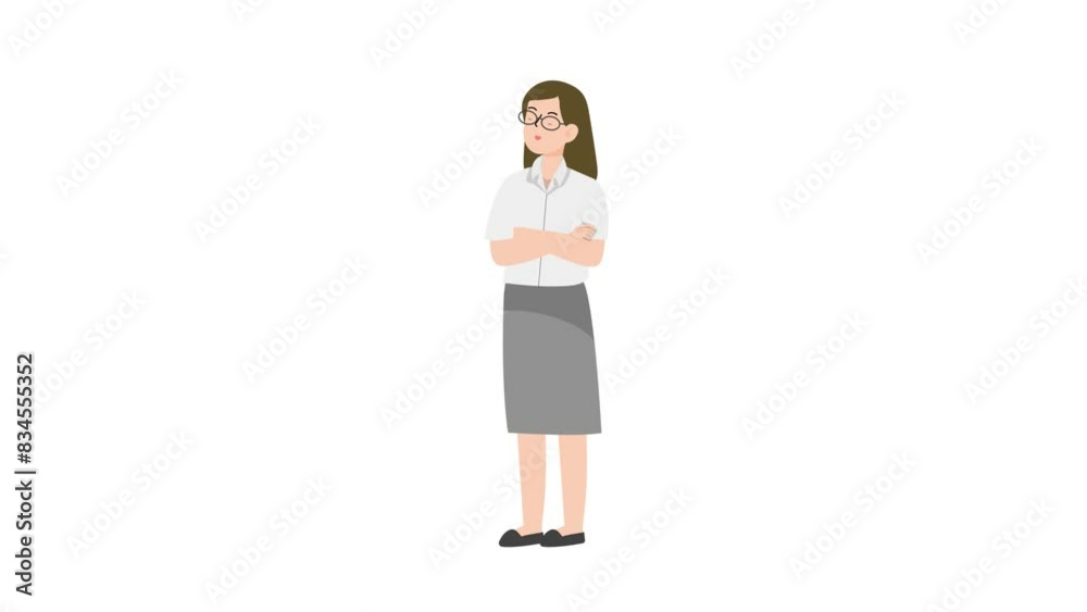 Business woman standing with folded hands