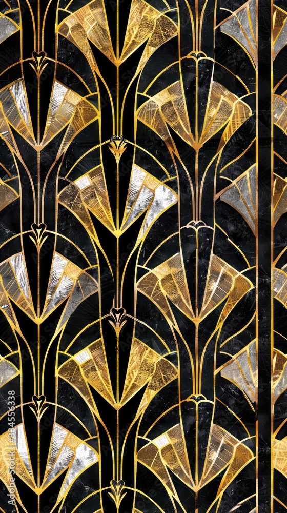 Chic Art Deco Pattern with Sleek Cove Elements and Timeless Elegance Chic Art Deco Pattern with Sleek Cove Elements and Timeless Elegance