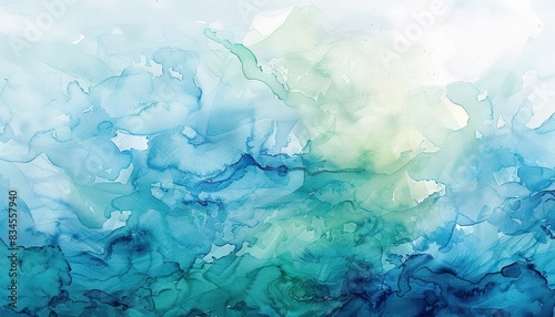 Blue green abstract watercolor background © FANI ICONS
