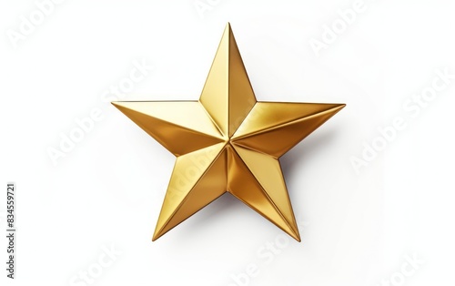 Golden Star on White Background