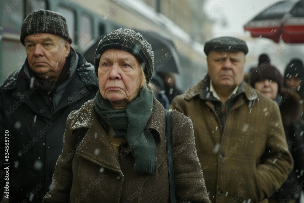 Unidentified people on the street of Moscow. Unidentified people on the street of Moscow.