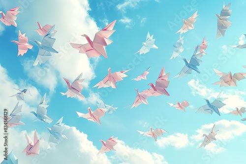 flying doves in origami