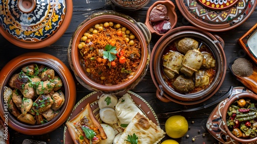 flavors of Moroccan cuisine with dishes like tagine, couscous, and pastilla