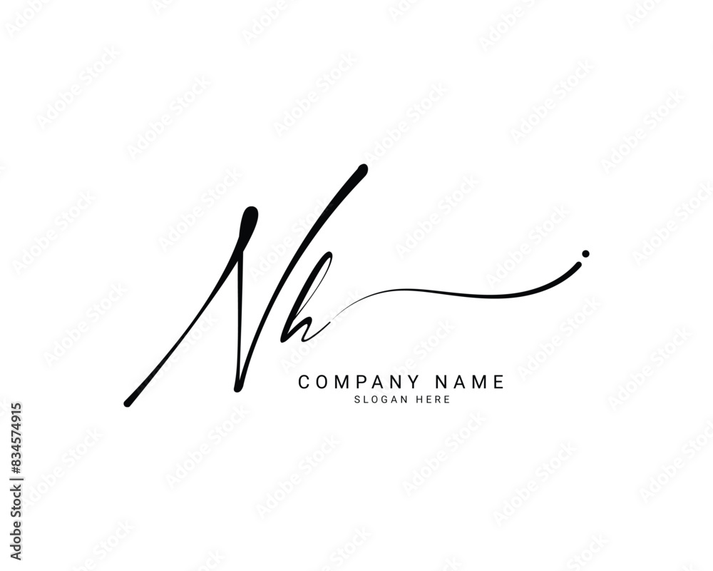 n h nh initial letter handwriting and signature logo n h nh initial letter handwriting and signature logo