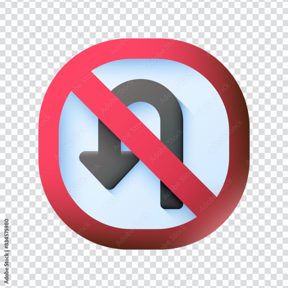 No u turn icon vector design in eps 10 No u turn icon vector design in eps 10