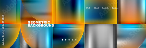 Circle triangle geometric web site page template. Vector Illustration For Wallpaper, Banner, Background, Card, Book Illustration, landing page