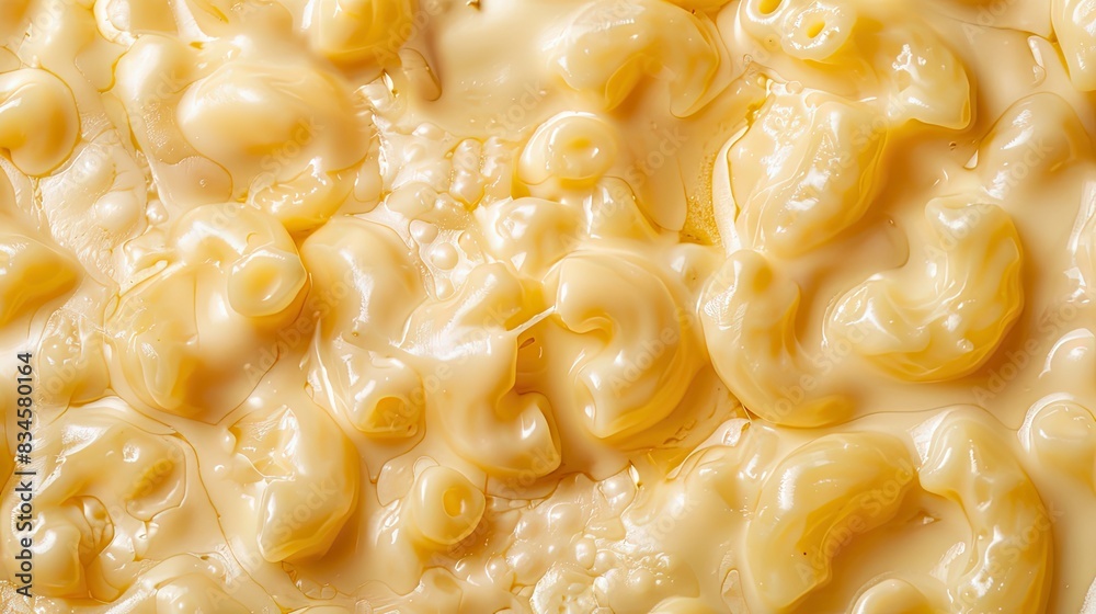 Creamy Mac and cheese close up full frame background banner 