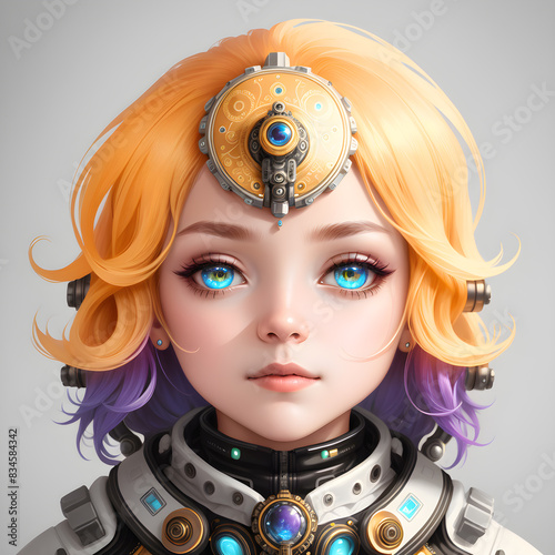 A futuristic portrait of a girl, the fashion of the future