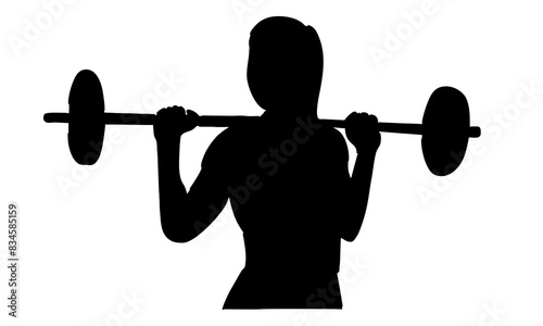 silhouette of weightlifter woman vector illustration
