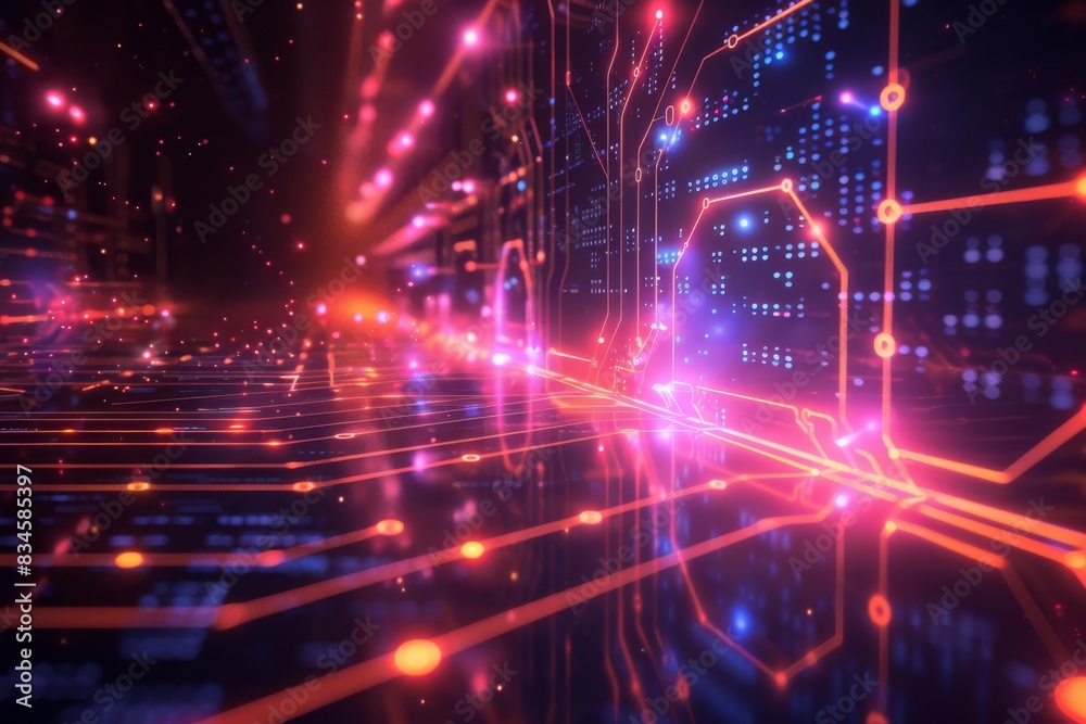 Cyber Security Data Transfer illustration created with Generative AI