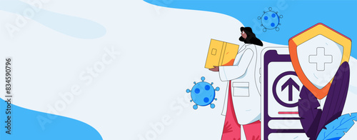 Medical characters fighting the epidemic flat vector concept operation hand drawn illustration
