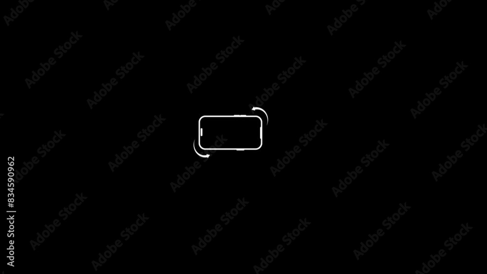 Animation Rotate your Phone portrait to landscape.phone rotate icon concept