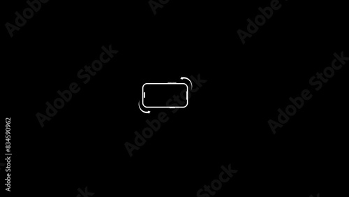 Animation Rotate your Phone portrait to landscape.phone rotate icon concept