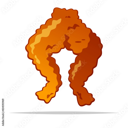 Fried frog legs vector isolated illustration