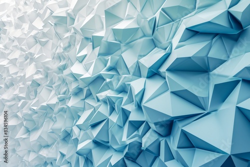 Beautiful futuristic Geometric background for your presentation. textured intricate 3D wall in light blue and white tones. AI generated, AI generated