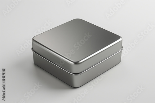 3D render of a metal box mockup can be used for multipurpose