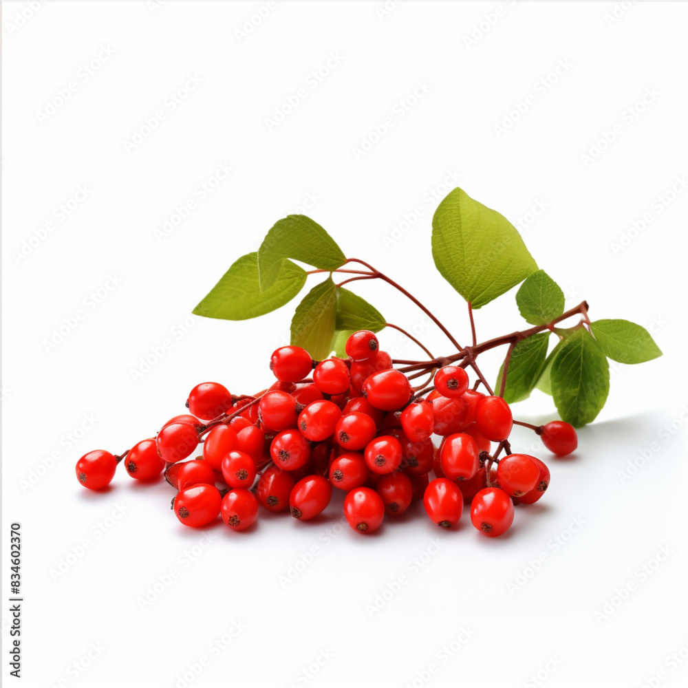 Minimalist style, goji berry, health, plant, white background 